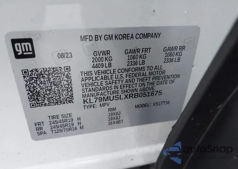 2024 Chevrolet Trailblazer Awd Rs z USA, uszkodzony, nr VIN KL79MUSLXRB051675